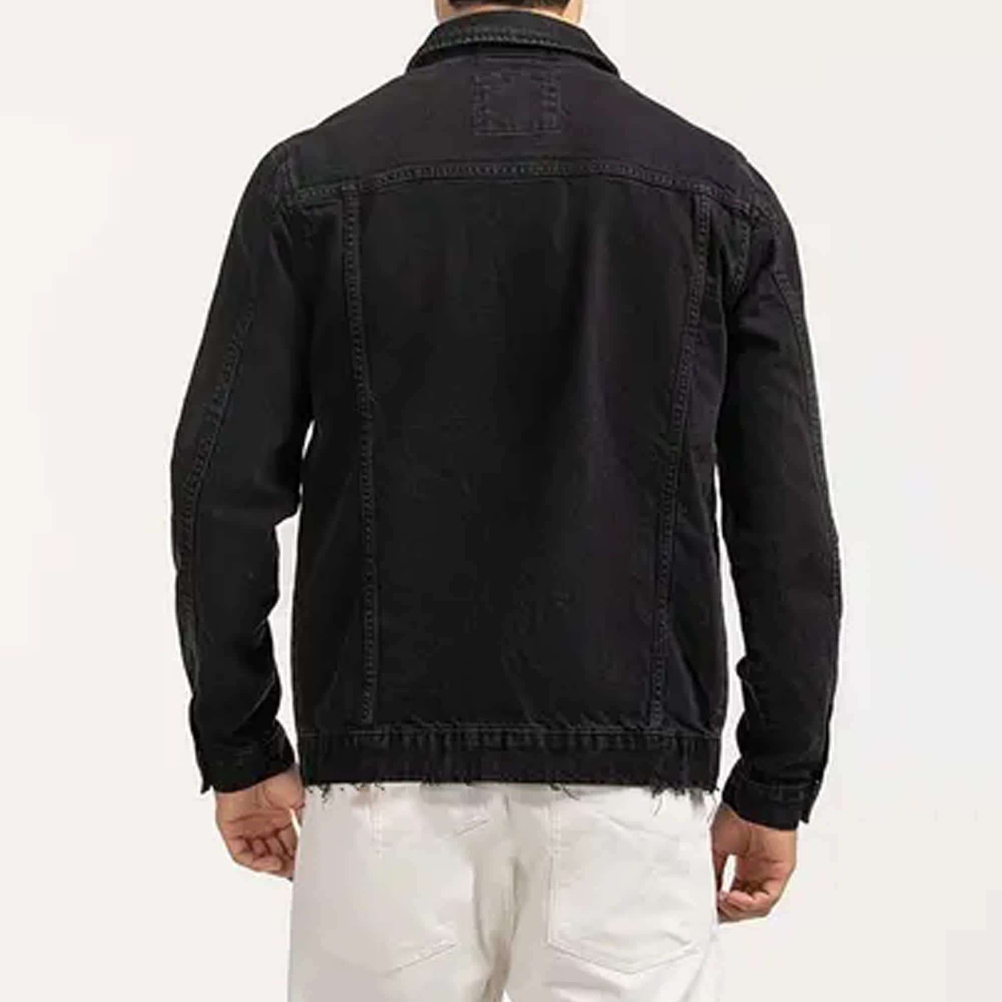 Custom Black Denim Jacket: Vintage Style, Handmade Streetwear - Etsy