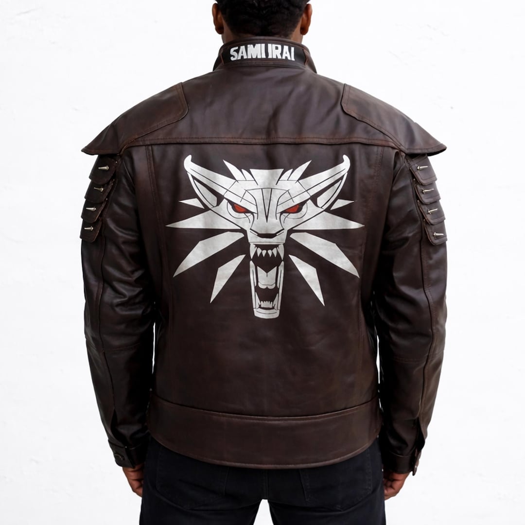 Cyberpunk Samurai Wolf School Leather Jacket | Cyberpunk Costume
