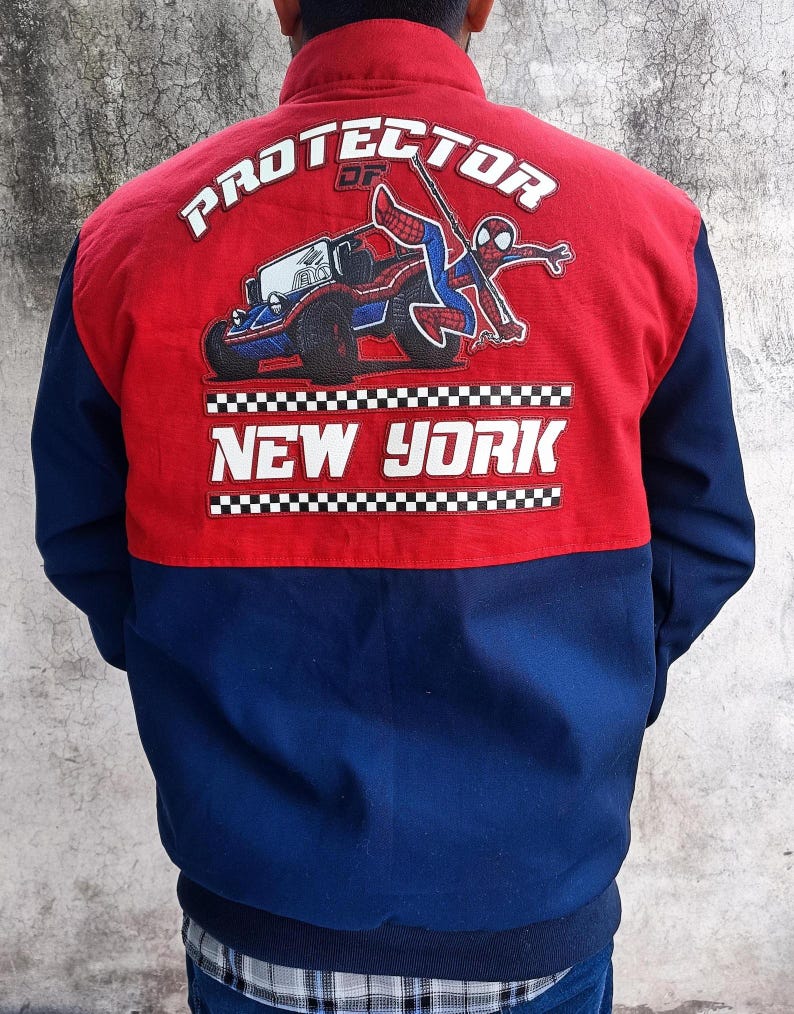 Spider Man Jacket, Spider Man Costume, Spider Man Cosplay, Peter Parker Inspired Jacket, Varsity Jacket, Superhero Jacket, Superhero Cosplay, Comic-Con Costume, No Way Home Jacket, Spider-Man Movie Outfit, Cosplay Costume, Men Cosplay, Unisex Cosplay, Bomber Jacket, Comic Book Jacket, Halloween Costume, Superhero Outfit.