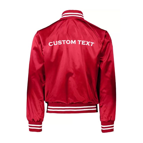Giacca bomber personalizzata rossa da college, giacca da baseball