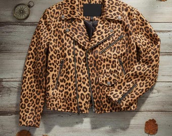 80₋90s leopard leather jacket レオパード柄 Vintage 80's Reversible Snow Leopard Leather Hooded Jacket Coat