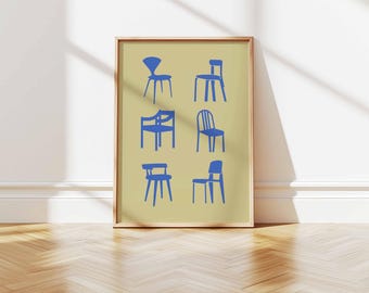 Mid-Century Modern Chair Print: Eames Era Retro Design (Digital Download)