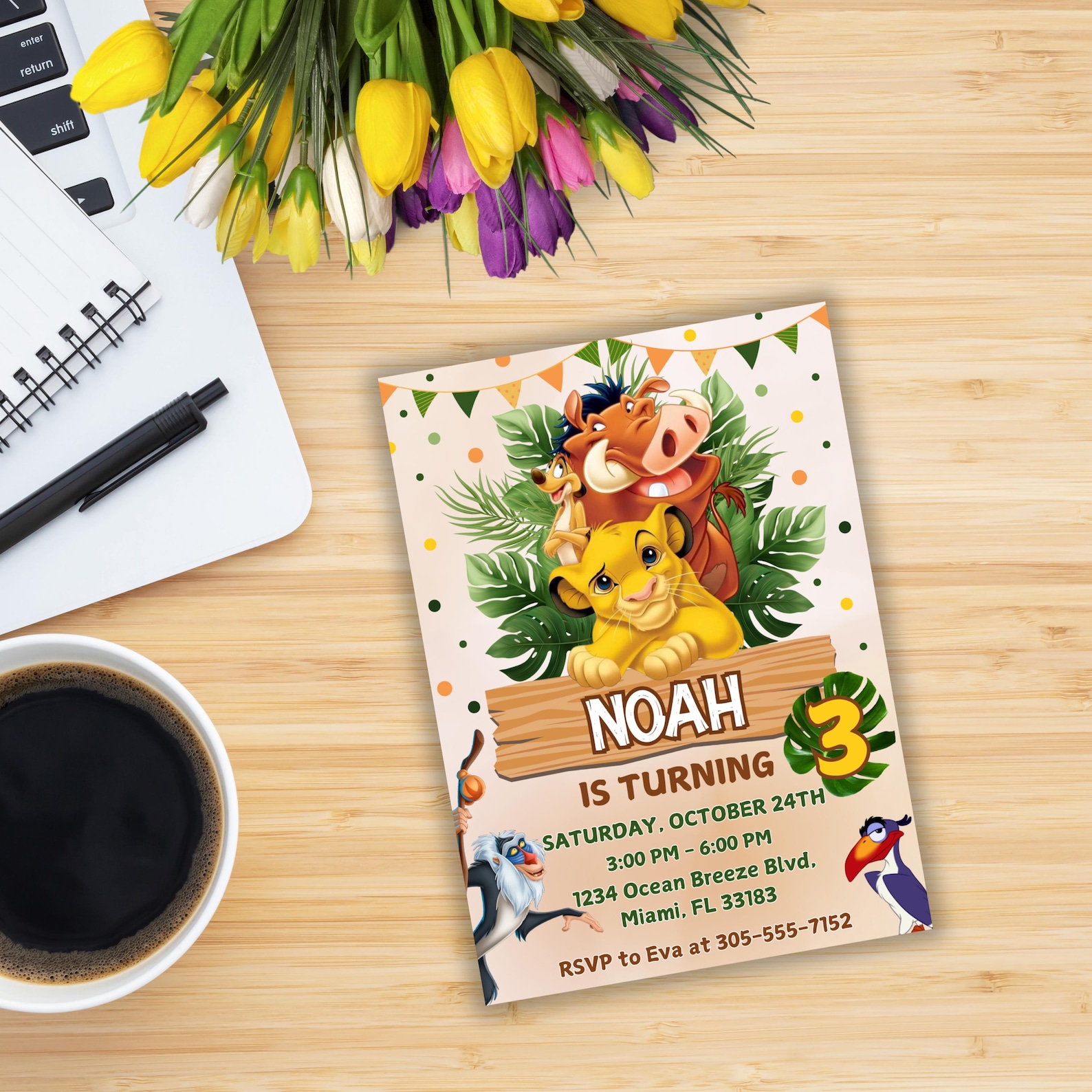 King Inviting Editable the Lion King Birthday Invitation, Lion King Invitation ...