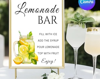 Redigerbar lemonadbarskylt, möhippabarskylt, examensfest, lemonadbarmeny, lemonadbarmeny, examen, lemonadbar