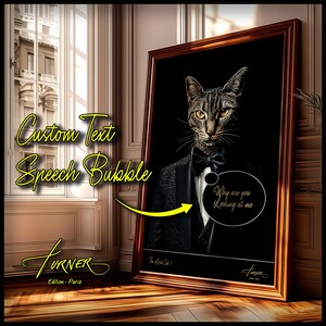 Personalized Lord Cat Poster, Animal Portrait, Personalized Decor Gift, Animal Wall Art, Royal Cat Portrait