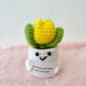 Handmade Crocheted Plant In Pot, Warm Home Decor,  Emotional Support Gift