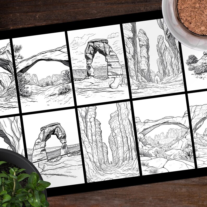 Arches National Park Coloring Pages, Set of 20 Printable Designs ...