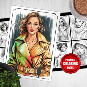 Fashion Coloring Pages Collection – | Sophisticated Adult Fashion Line Art | Printable Coloring Sheets | Instant Digital Download # 00041