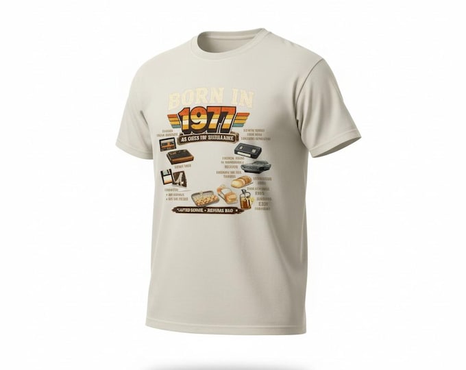 Born in 1977 | Vintage Washed Oversized Cotton T-Shirt