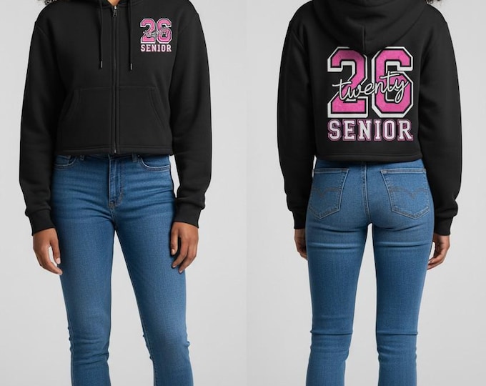 Senior 2026 | Essential Cropped Zip-Up Hoodie