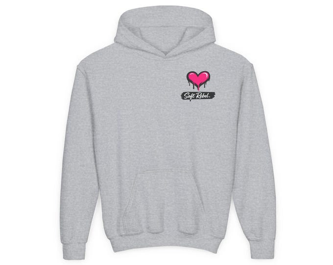 Drippy Pink Heart Soft Rebel hoodie | Youth Hoodie