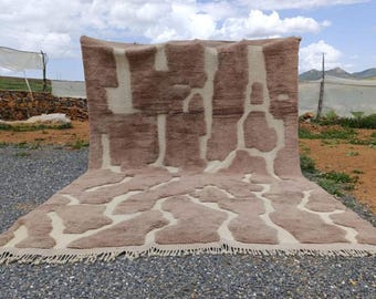 Handmade Beni Ourain Rug 9x12: Moroccan Lamb Wool Berber Rug