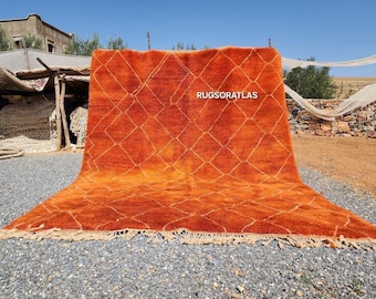 Handmade Wool Beni Ourain Rug: Colorful Berber Design, 8x10