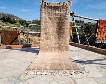 Handmade Beni Ourain Wool Runner Rug: Moroccan Berber Design