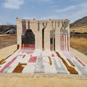Moroccan Rug , Morrocan Rug for living room , Handmade area rug , Wool Beni Ourain Rug, Colorful berber Rug, Custom Area Rug 8x10, Mrirt rug