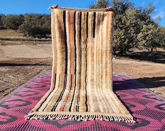 Custom Wool Berber Runner Rug: Colorful Moroccan Hallway Rug