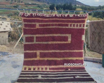 Handmade Wool Moroccan Rug 8x10: Colorful Berber Beni Ourain Rug