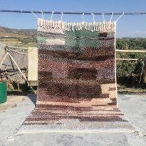Handmade Moroccan Wool Rug 8x10: Colorful Berber Beni Ourain Style