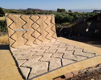 Handmade Beni Ourain Wool Rug: Authentic Moroccan Berber Design