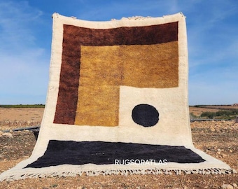 Handmade Beni Ourain Rug: Moroccan Wool Shag Carpet, Custom Size