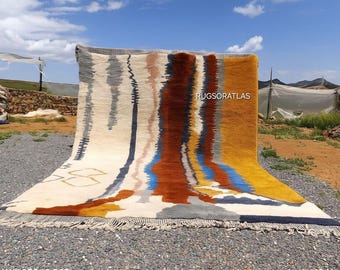 Handmade Wool Beni Ourain Rug 10x14: Colorful Berber Decor