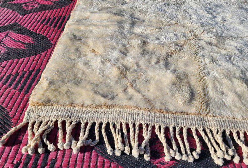 moroccan rug ivory,moroccan rug hand knotted,beni ourain rug creamy