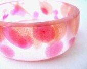 Botanical Jewelry , Resin Bangle , Bracelet , Jewelry , Cherry Blossom Resin Bangle ,  pink bangle , bangle , resin bracelet , gold bracelet