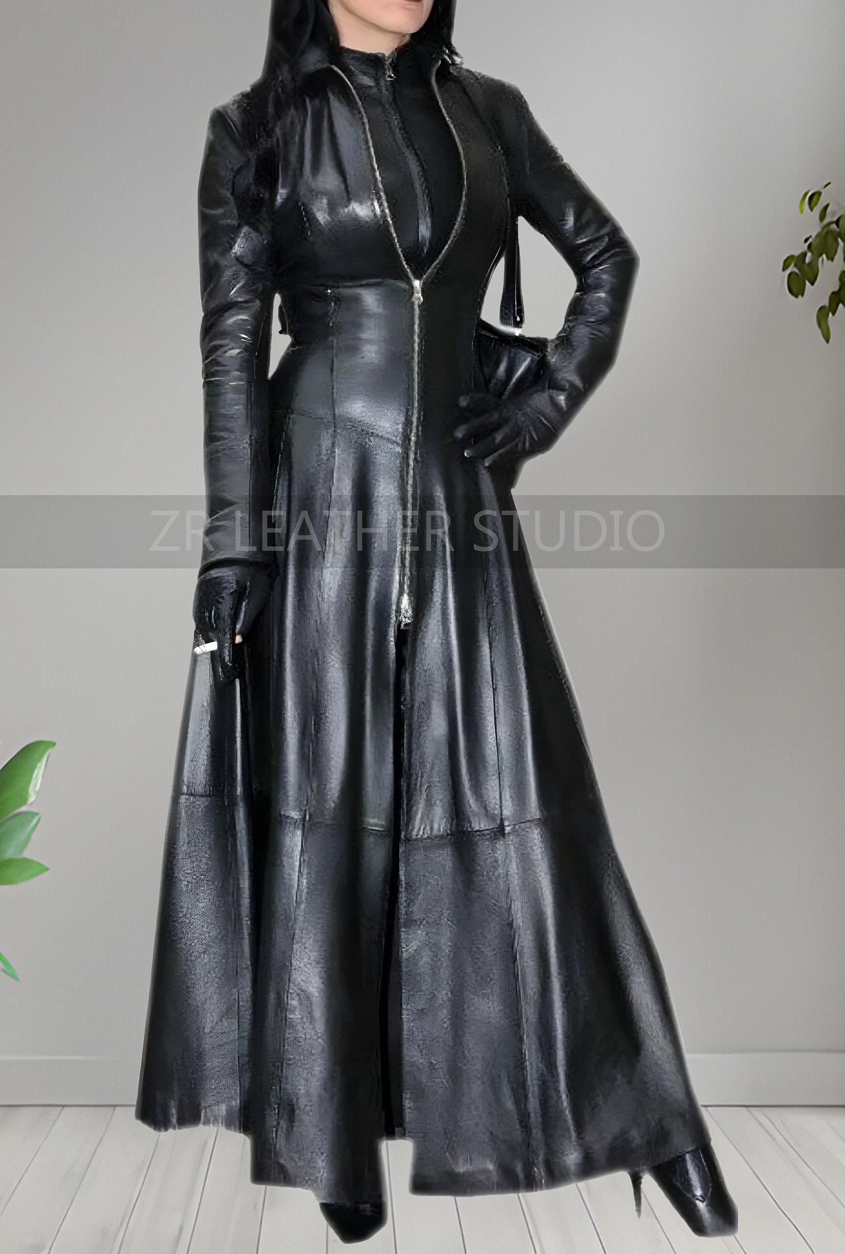 ジャケット・アウター maxi long real leather coat Shldybc Women Faux Leather Trench Coat Maxi Jacket Double