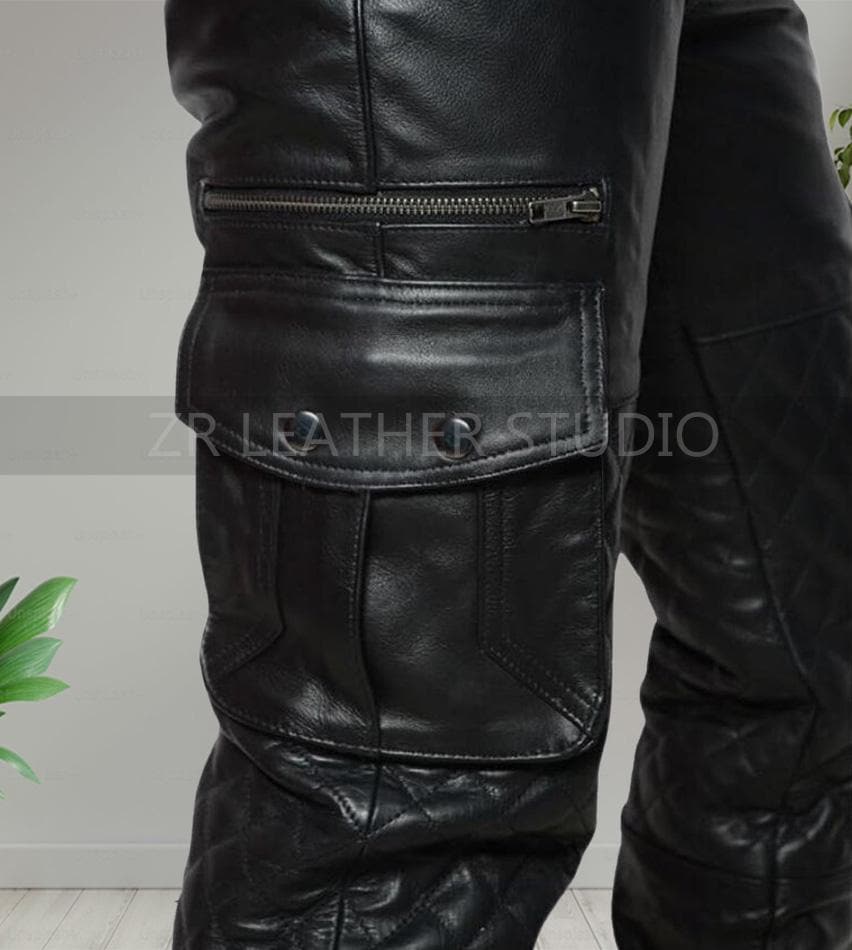 Janpari Leather cargo pants平本蓮着用 Handmade Black Sheep Leather Cargo Pants | Men's Streetwear