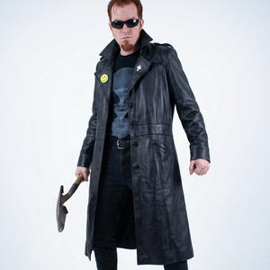 TPD Cosplay Coat, Postal Dude Leather Trench Coat, Retro Gaming Cosplay Costume image 1