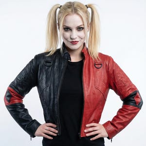 Harley Quinn Leather Cropped Jacket, Suicide Squad 2 Leather Costume