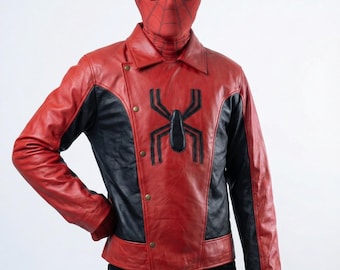 Spider Man TLS Inspired Jacket, Peter Parker Cosplay Leather Jacket