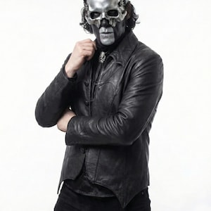 Papa V Perpetua Inspired Jacket, Ghost Band Black Leather Gothic Jacket, Singer Cosplay Jacket