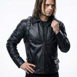 Thunderbolts Bucky Barnes Jacket, Winter Soldier Cosplay Jacket, Sebastian Stan Leather Jacket