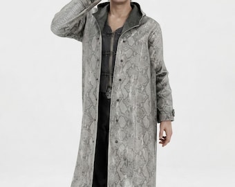 Victor Gideon RE9-cosplayjas, leren Resident Evil Requiem-herentrenchcoat met capuchon voor heren