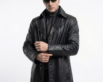 Abrigo de cuero inspirado en Albert Wesker para cosplay, disfraz de Resident Evil 5