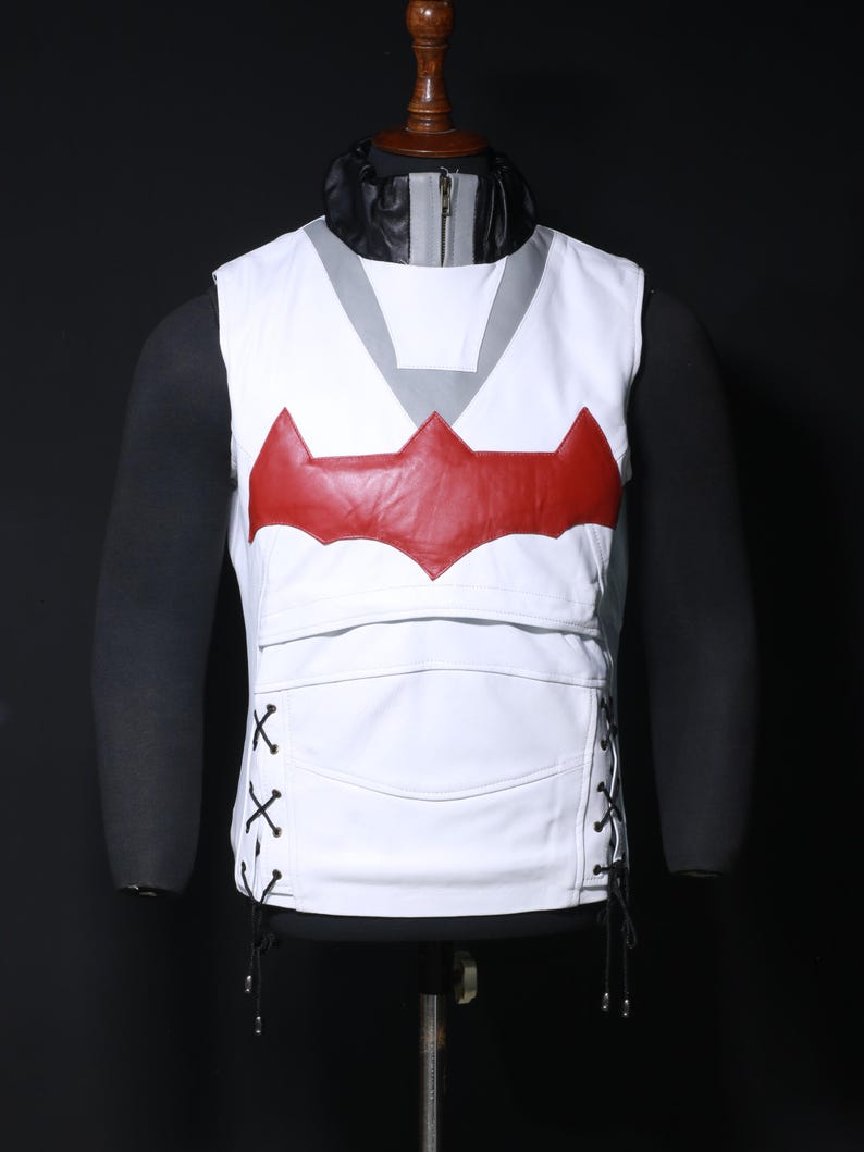 Jason Todd Cosplay Jacket, Red Hood Leather Jacket With Vest, Titans Cosplay Costume image 6