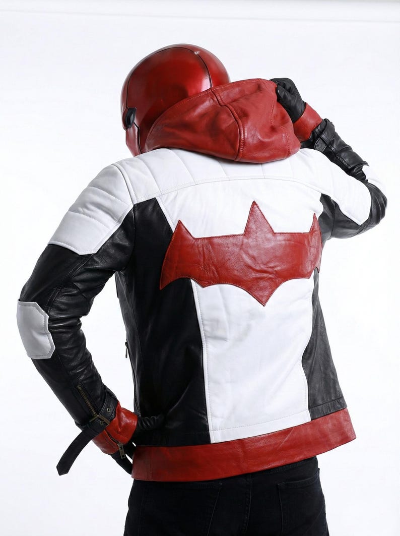 Jason Todd Cosplay Jacket, Red Hood Leather Jacket With Vest, Titans Cosplay Costume image 2