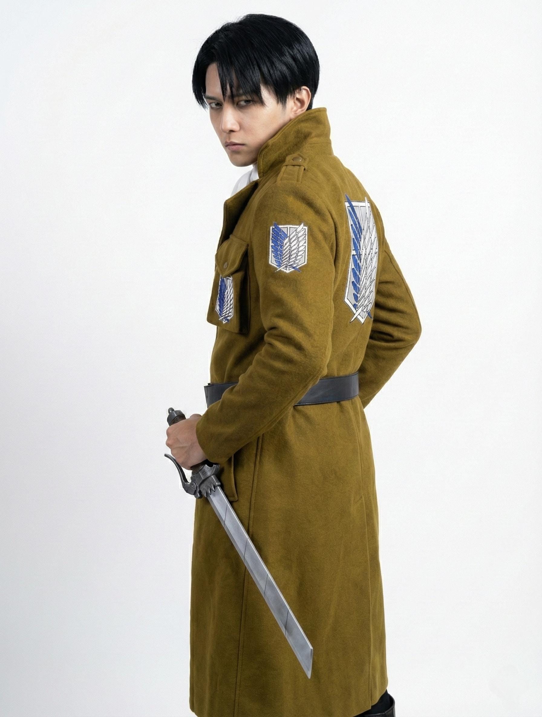 AOT Scouts Regiment Wool Coat, Anime Levi Trench Coat, Mikasa