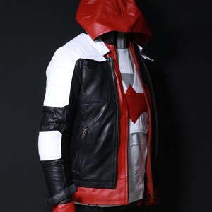 Jason Todd Cosplay Jacket, Red Hood Leather Jacket With Vest, Titans Cosplay Costume image 4