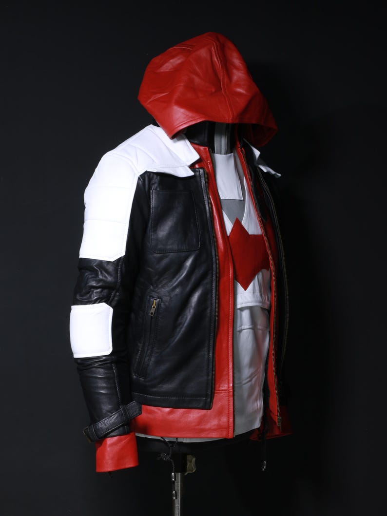 Jason Todd Cosplay Jacket, Red Hood Leather Jacket With Vest, Titans Cosplay Costume image 4