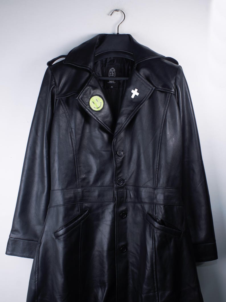 TPD Cosplay Coat, Postal Dude Leather Trench Coat, Retro Gaming Cosplay Costume image 4