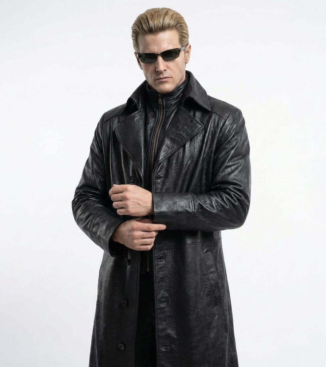 Albert Wesker Inspired Cosplay Leather Coat, Resident Evil 5