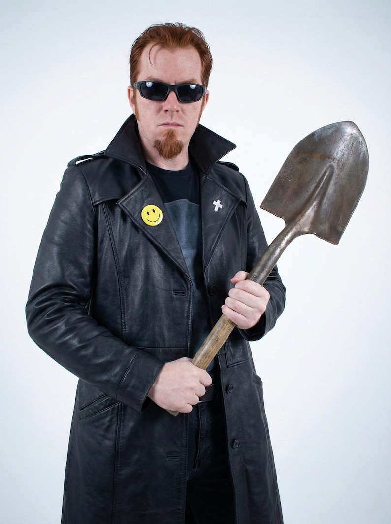 TPD Cosplay Coat, Postal Dude Leather Trench Coat, Retro Gaming Cosplay Costume image 2