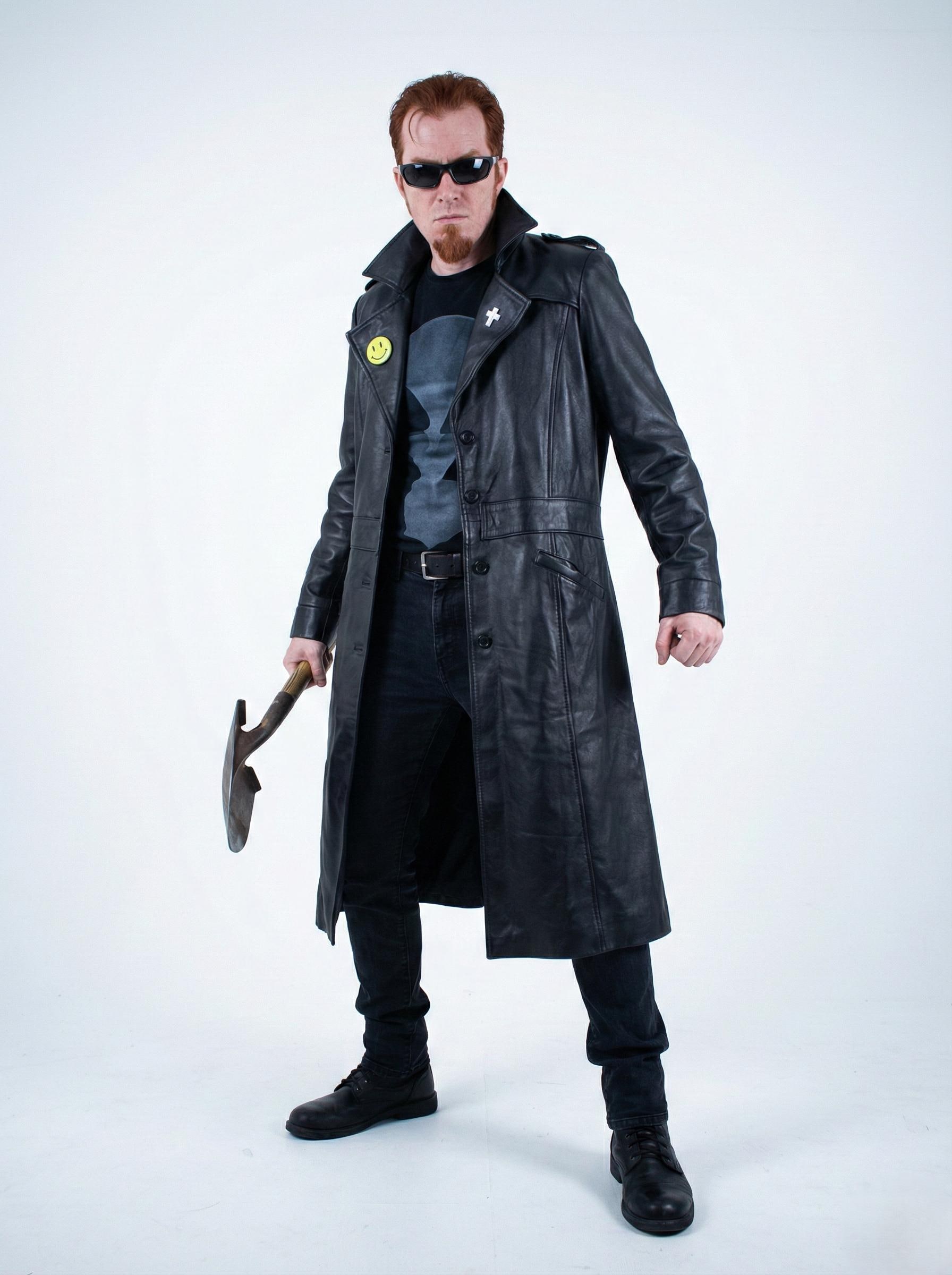 TPD Cosplay Coat, Postal Dude Leather Trench Coat, Retro Gaming