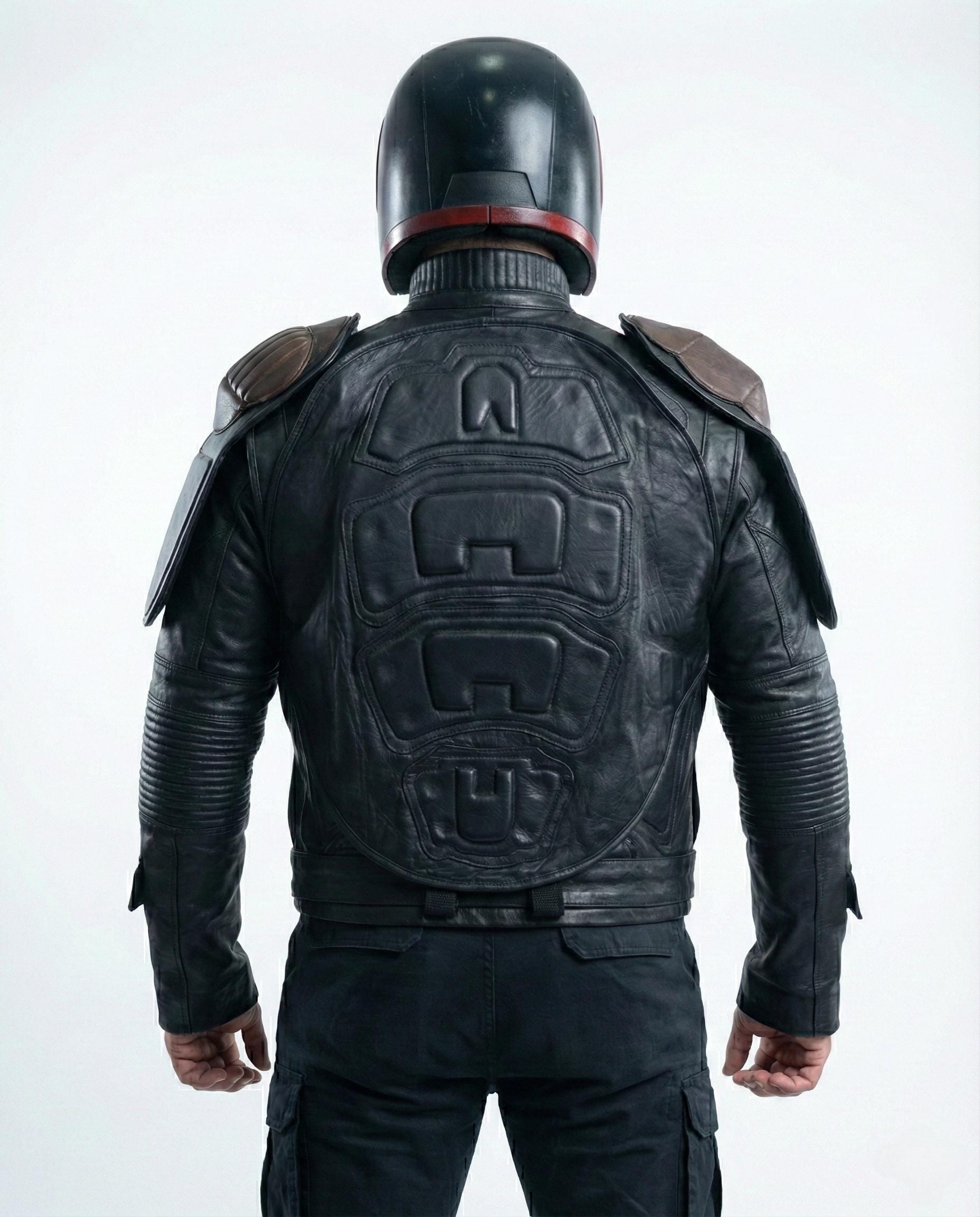 Karl Urban Judge Dred Cosplay Jacket, Men's Black Leather Jacket