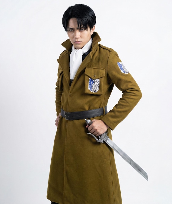 AOT Scouts Regiment Wool Coat, Anime Levi Trench Coat, Mikasa Cosplay Costume