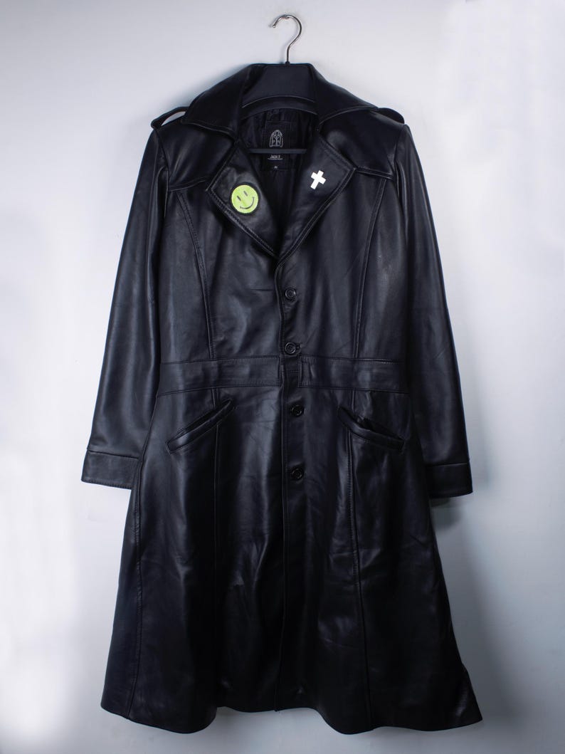 TPD Cosplay Coat, Postal Dude Leather Trench Coat, Retro Gaming Cosplay Costume image 3