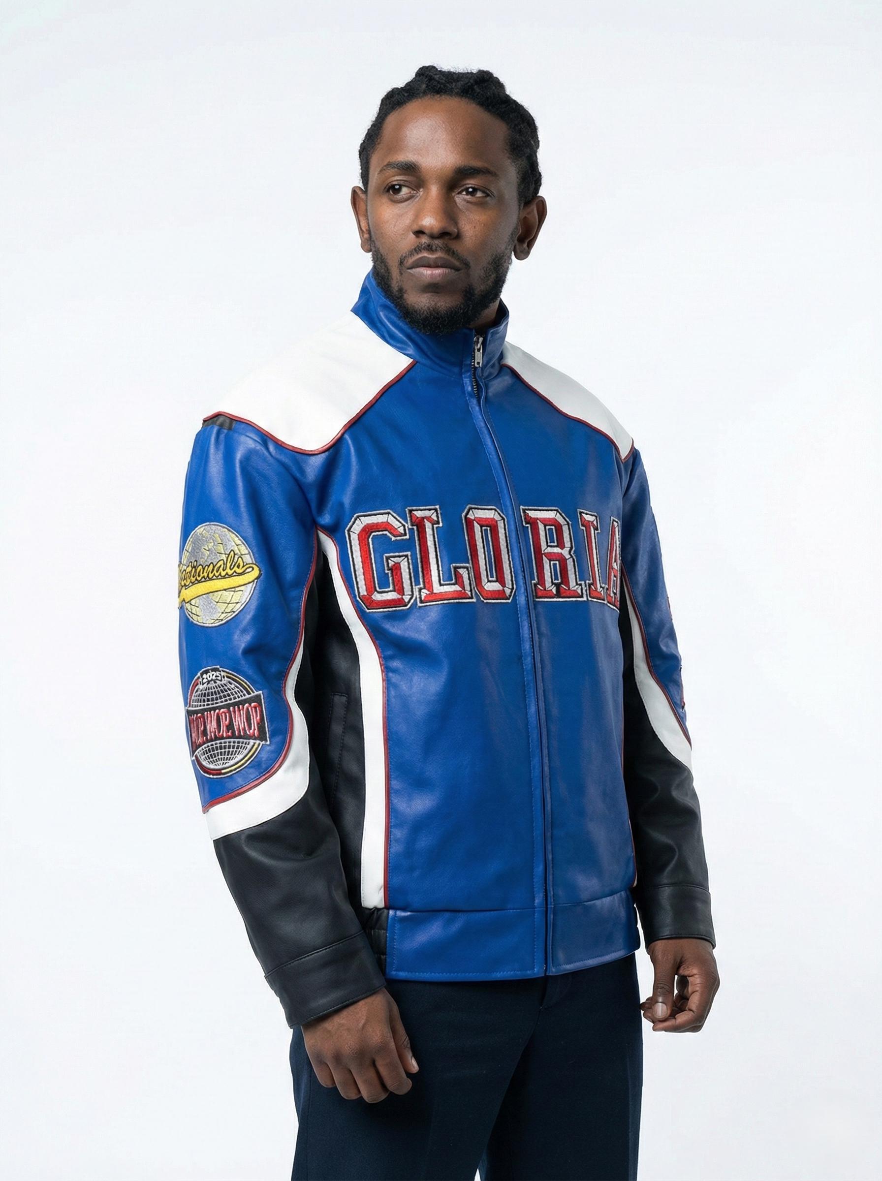 フランクリーダーパーカー Kendrick Lemar Super Bowl Jacket, KL Bowl Leather Cosplay Jacket