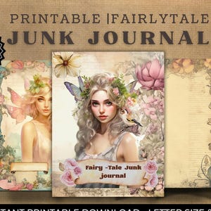 40+ Fairytale junk journal | printable pages | vintage ephemera | scrapbook | digital download | junk journal kit | Crafting Ephemera